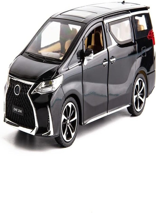 BlackZone Model Car Compatible for 1/24 Lexus LM300 Alloy Pull Back Metal Collectible Toy Car with Light and Sound Toy Vehicle Door Can be Opened (Black) - Image 1